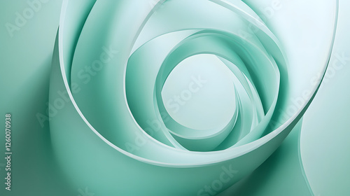 Abstract Teal Swirls: 3D Design, Geometric Art