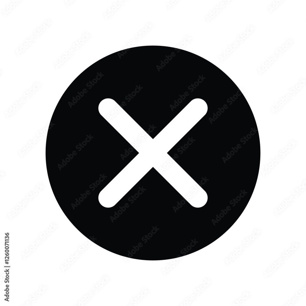 cross icon button vector. Delete, Close icon vector on white background cross icon button vector. Delete, Close icon vector on white background