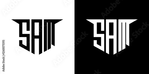 SAM letter logo design with white background in illustrator, vector logo modern alphabet font overlap style, calligraphy designs for logo, Poster, Invitation, etc.