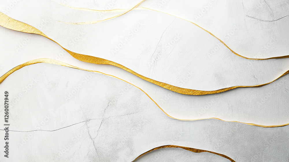 Fototapeta premium Biały marmur, stiuk złoty wzór, tło dla projektu, tapeta.