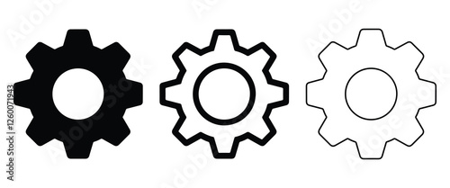 Gear icon set vector. setting icon vector symbol on white background