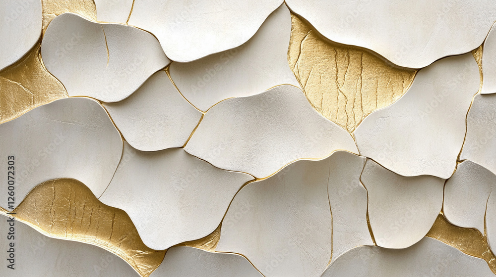 Fototapeta premium Biały marmur, stiuk złoty wzór, tło dla projektu, tapeta.