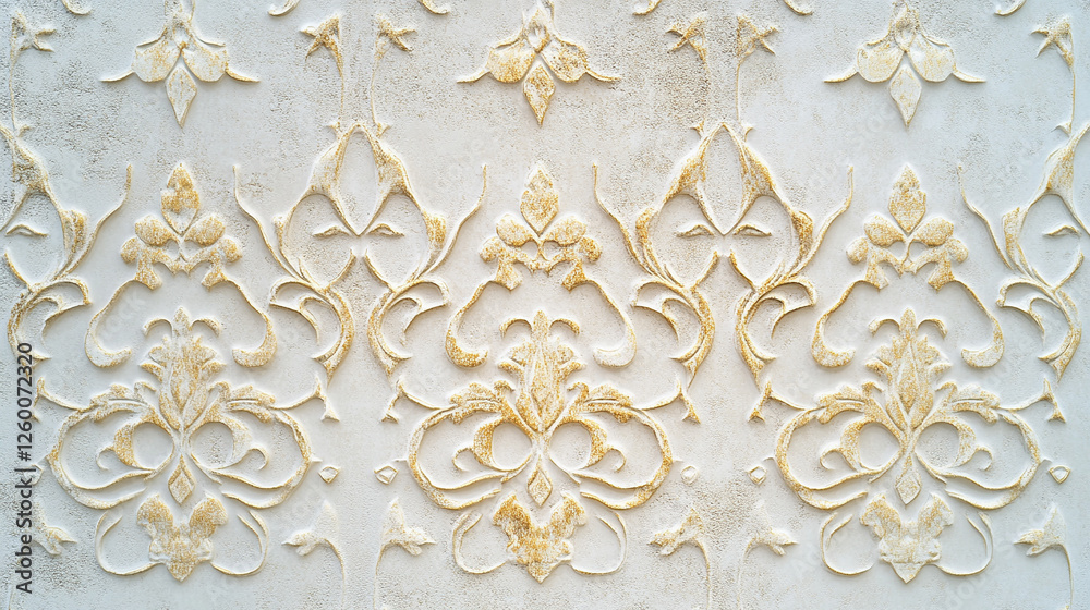 Fototapeta premium Biały marmur, stiuk złoty wzór, tło dla projektu, tapeta.