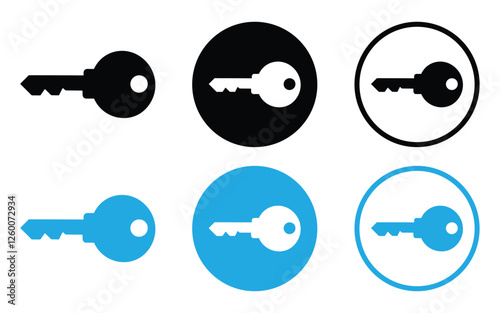 key icon set. key lock icon. protection key symbol vector on white background
