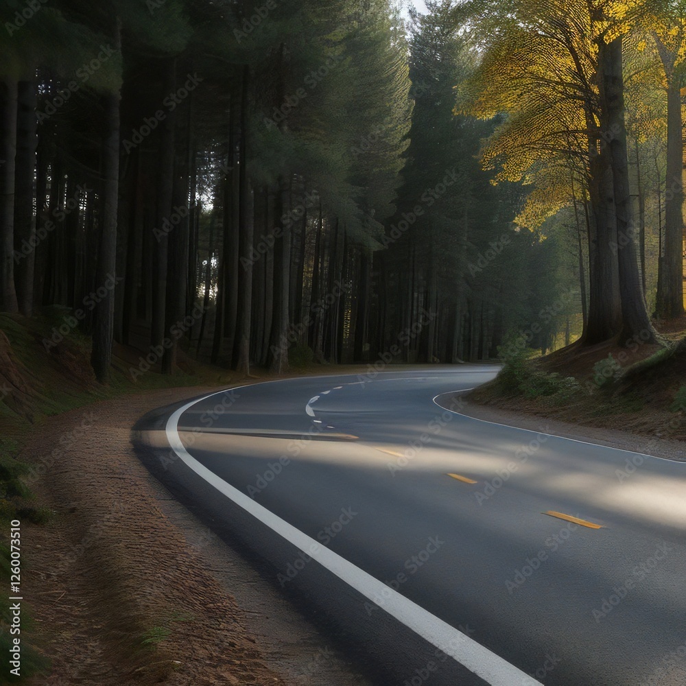 Obraz premium Road Between Forest