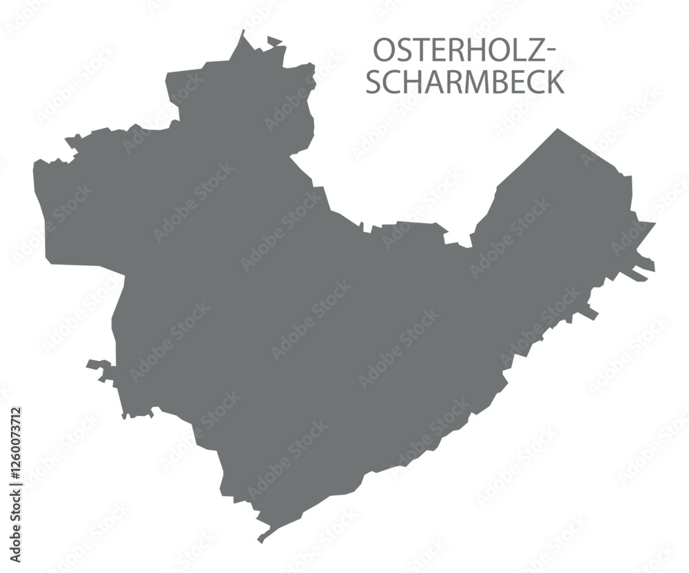 Obraz premium Osterholz-Scharmbeck city map grey illustration silhouette