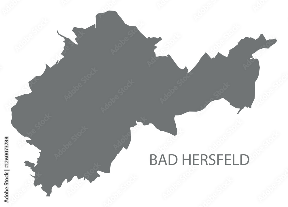 Obraz premium Bad Hersfeld city map grey illustration silhouette