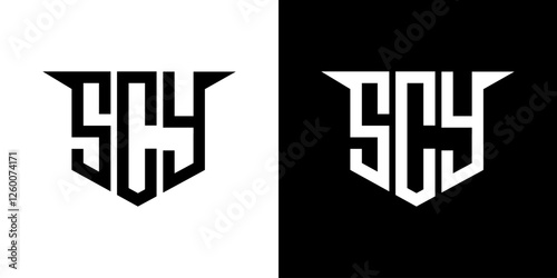 SCY letter logo design with white background in illustrator, vector logo modern alphabet font overlap style, calligraphy designs for logo, Poster, Invitation, etc.