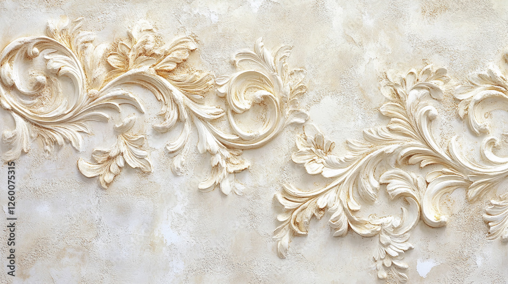 Fototapeta premium Biały marmur, stiuk złoty wzór, tło dla projektu, tapeta.