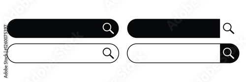 Search bar user interface design Vector illustration on white background