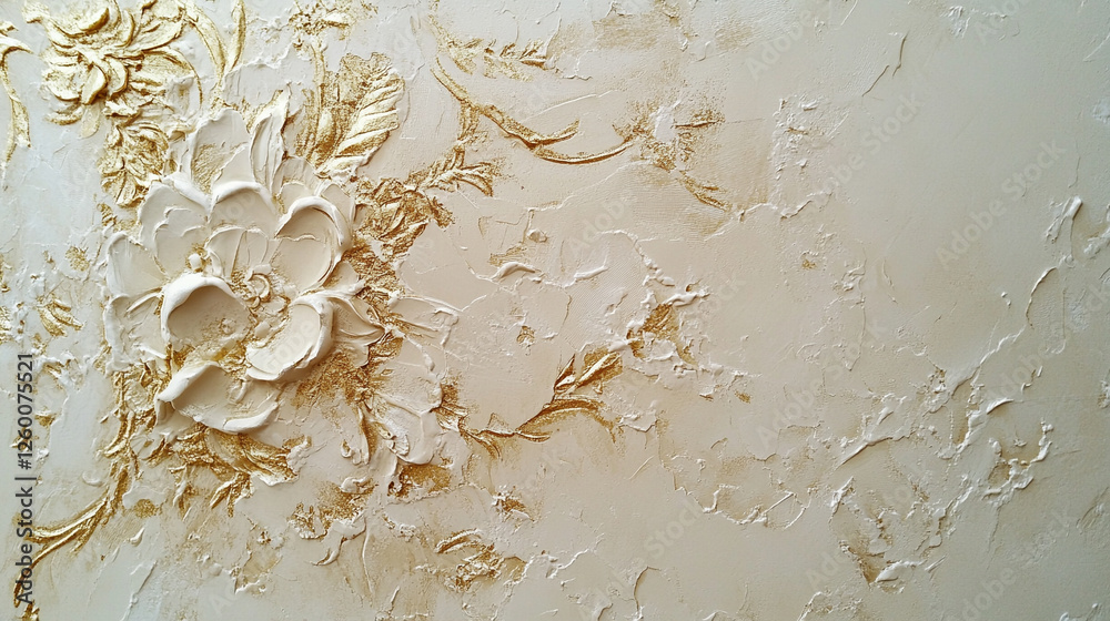 Fototapeta premium Biały marmur, stiuk złoty wzór, tło dla projektu, tapeta.