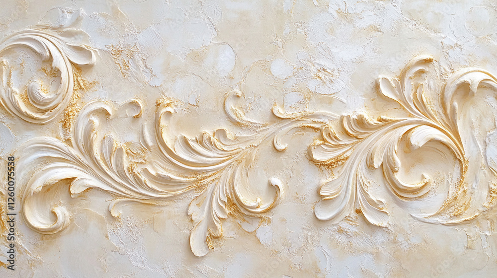 Fototapeta premium Biały marmur, stiuk złoty wzór, tło dla projektu, tapeta.