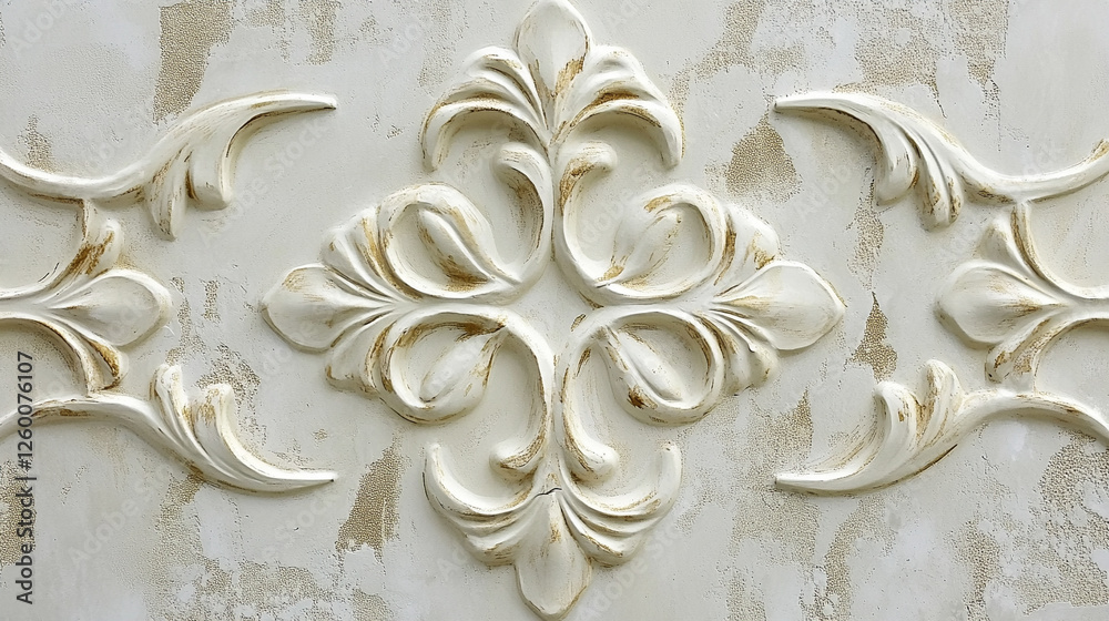Fototapeta premium Biały marmur, stiuk złoty wzór, tło dla projektu, tapeta.