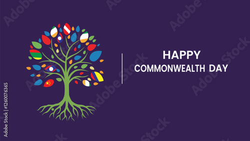 Happy Commonwealth Day - Vibrant Tree of Unity