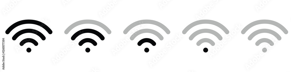 flat illustration of wifi vector icon. WiFi signal differance version vector on white background flat illustration of wifi vector icon. WiFi signal differance version vector on white background
