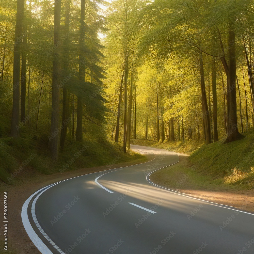 Fototapeta premium Road Between Forest