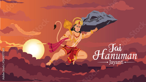 Jai Hanuman Jayanti - Hanuman with Mountain