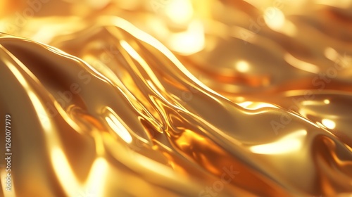 Liquid Gold: Abstract Waves Shimmer Beautifully