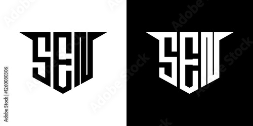 SEN letter logo design with white background in illustrator, vector logo modern alphabet font overlap style, calligraphy designs for logo, Poster, Invitation, etc.