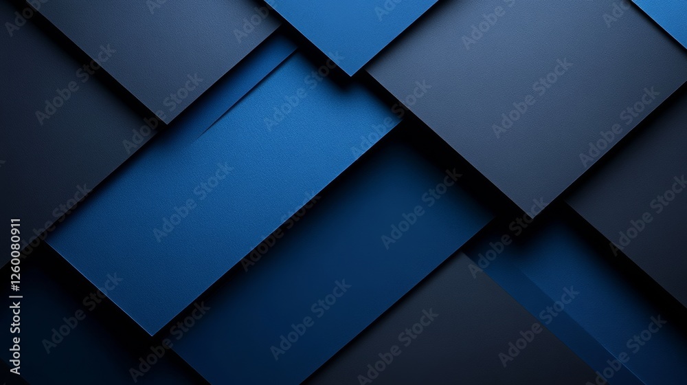 Naklejka premium Stylish Blue background with minimalistic accents for design and banner templates. Trendy abstract wallpaper with geometric shapes and a central white space for text.
