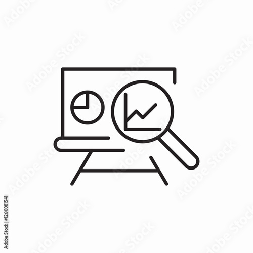 analytics data search icon vector sign