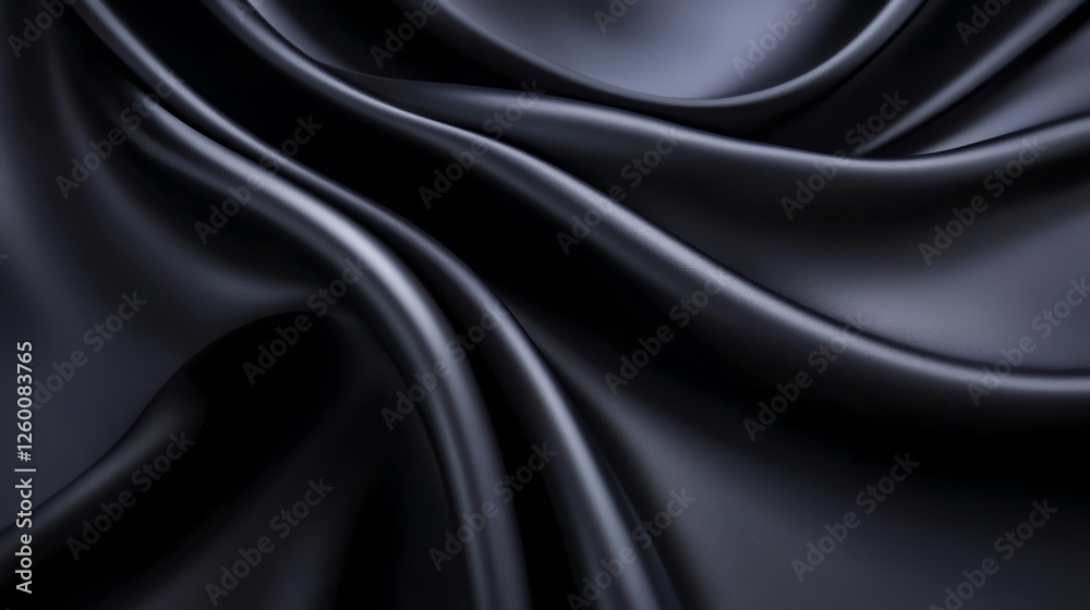 A close-up view of smooth black fabric, showcasing its gentle curves and shiny texture. The rich depth of color invites creativity and adds elegance to various design projects. A close-up view of smooth black fabric, showcasing its gentle curves and shiny texture. The rich depth of color invites creativity and adds elegance to various design projects.