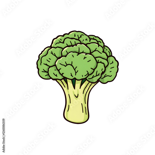 Wallpaper Mural broccoli cartoon icon illustration. Generative AI Torontodigital.ca