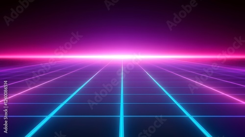 Retro Grid: Neon Lines, Vivid Colors, Synthwave
