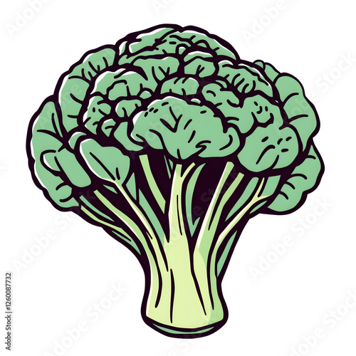 Wallpaper Mural broccoli cartoon icon illustration. Generative AI Torontodigital.ca