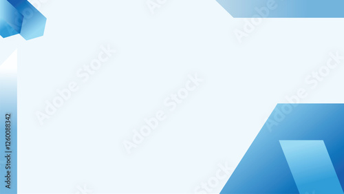 Abstract Blue Geometric Background with Dynamic 3D Shapes and Light Gradients