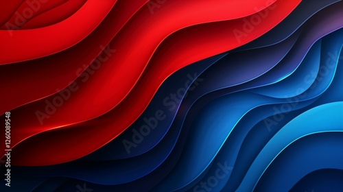 Abstract Red and Blue Wavy Layers Background Design Graphic Illustration