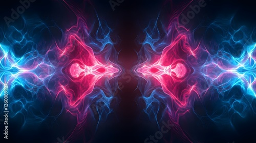 Abstract Pink Blue Energy Flows Vividly