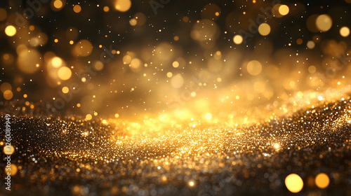 Golden Sparkles on Dark Background
