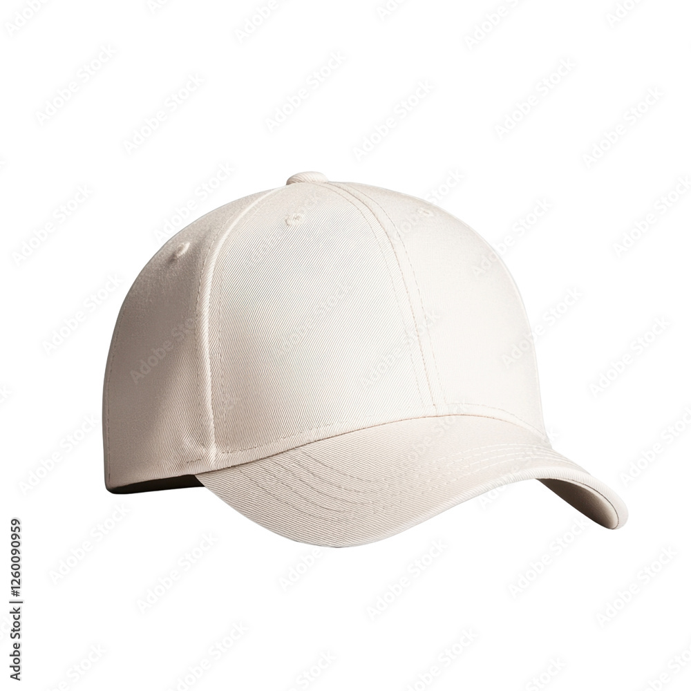 Plain White Cap with Curved Brim Isolated on a Transparent Background Plain White Cap with Curved Brim Isolated on a Transparent Background