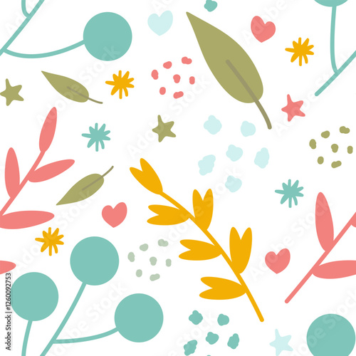 A seamless floral pattern featuring beautiful flowers and leaves in an elegant decorative style. Ideal for textiles, wrapping paper, backgrounds, and seasonal prints, bringing a fresh and natural feel