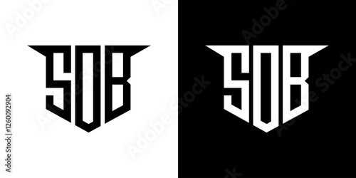 SOB letter logo design with white background in illustrator, vector logo modern alphabet font overlap style, calligraphy designs for logo, Poster, Invitation, etc.