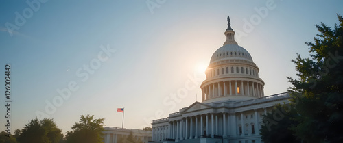 Sunrise over the u.S. Capitol building washington d.C. Architecture photography outdoor setting dynamic perspective government symbolism