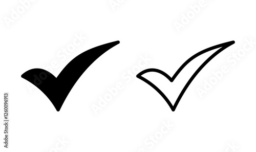 Check mark icon logo design. Tick mark sign and symbol