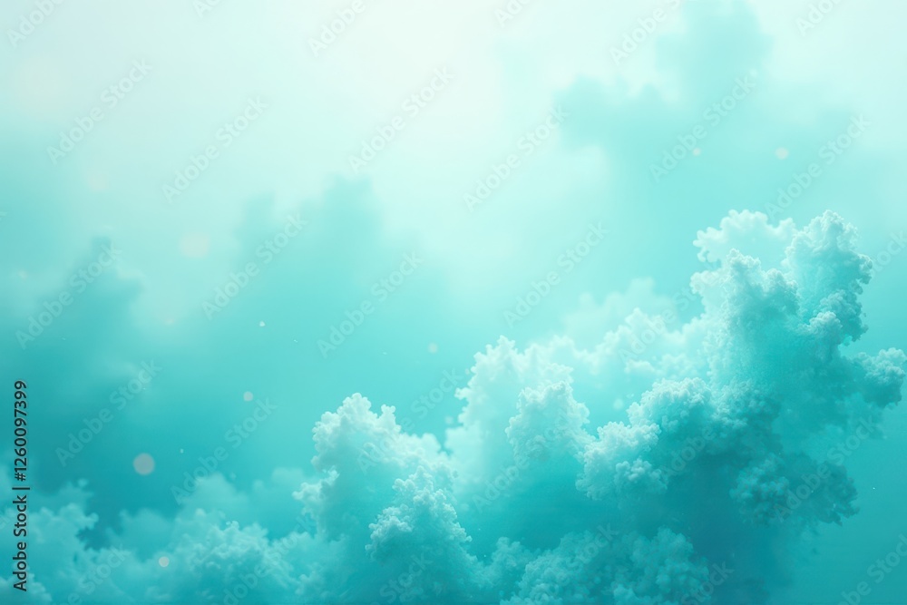 Fototapeta premium Subtle aquamarine watercolor layers, ethereal feel , background, color, shades