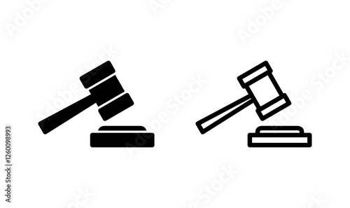 Gavel icon logo design. judge gavel sign and symbol. law icon. auction hammer