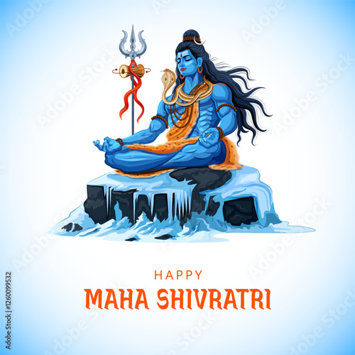 Lord Shiva, Indian God of Hindu for Maha Shivratri festival of India