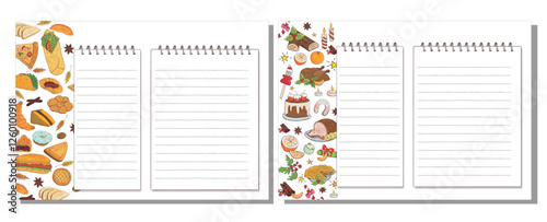 Pages for recording recipes