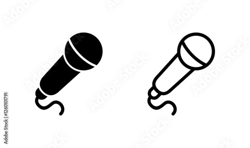 Microphone icon logo design. karaoke sign and symbol