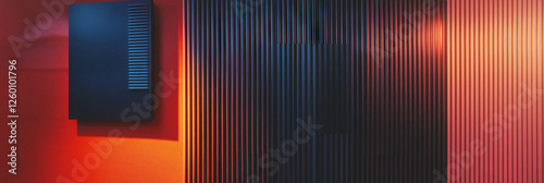Stylish interior wall featuring ribbed rubber and textured plastic accents in vibrant colors