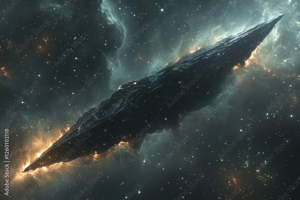Fototapeta premium Vast cosmic object hurtling through the colorful depths of space