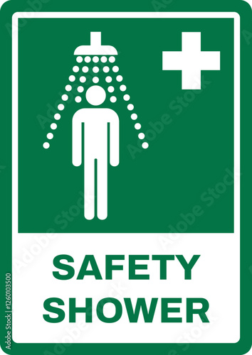 emergency and first aid safety signs v2 uppercase text_safety shower_portrait size a4/a3/a2/a1	 