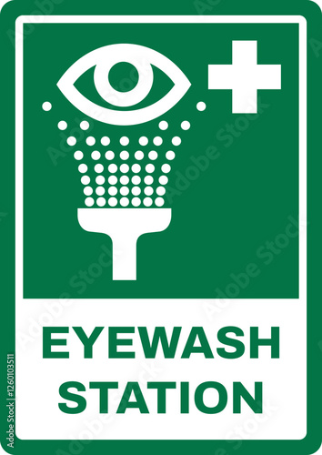 emergency and first aid safety signs v2 uppercase text_eyewash station_portrait size a4/a3/a2/a1	 