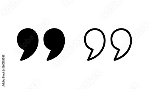 Quote icon logo design. Quotation mark sign and symbol