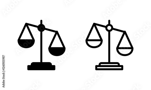 Scales icon logo design. Law scale icon. Justice sign and symbol