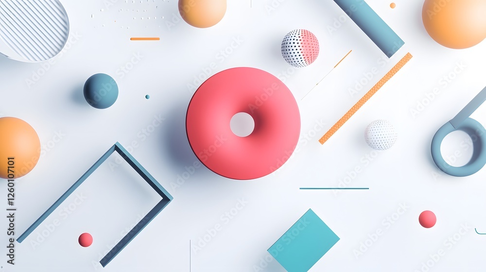 Abstract composition featuring geometric shapes and soft pastel colors Abstract composition featuring geometric shapes and soft pastel colors
